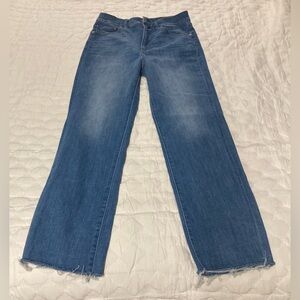 Express Women’s Modern Straight Super High Rise Medium Wash Jeans Size 4R